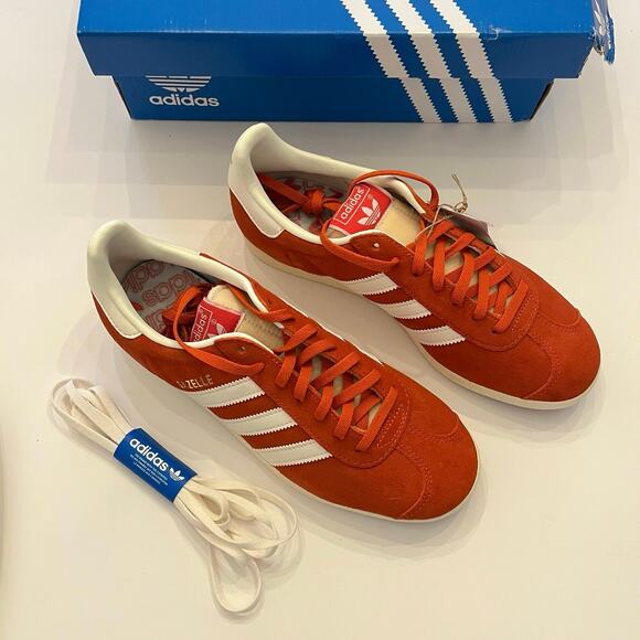 adidas Gazelle Sneakers UK 6.5 US Womens 8.5 US Mens 7 Preloved Red GY7339 NIB - Picture 2 of 12